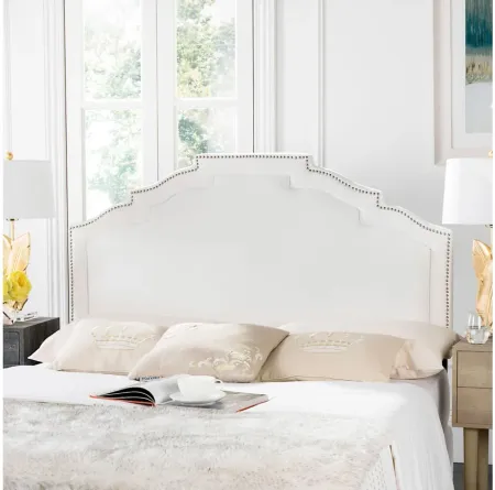 Alexia Upholstered Headboard in White by Safavieh