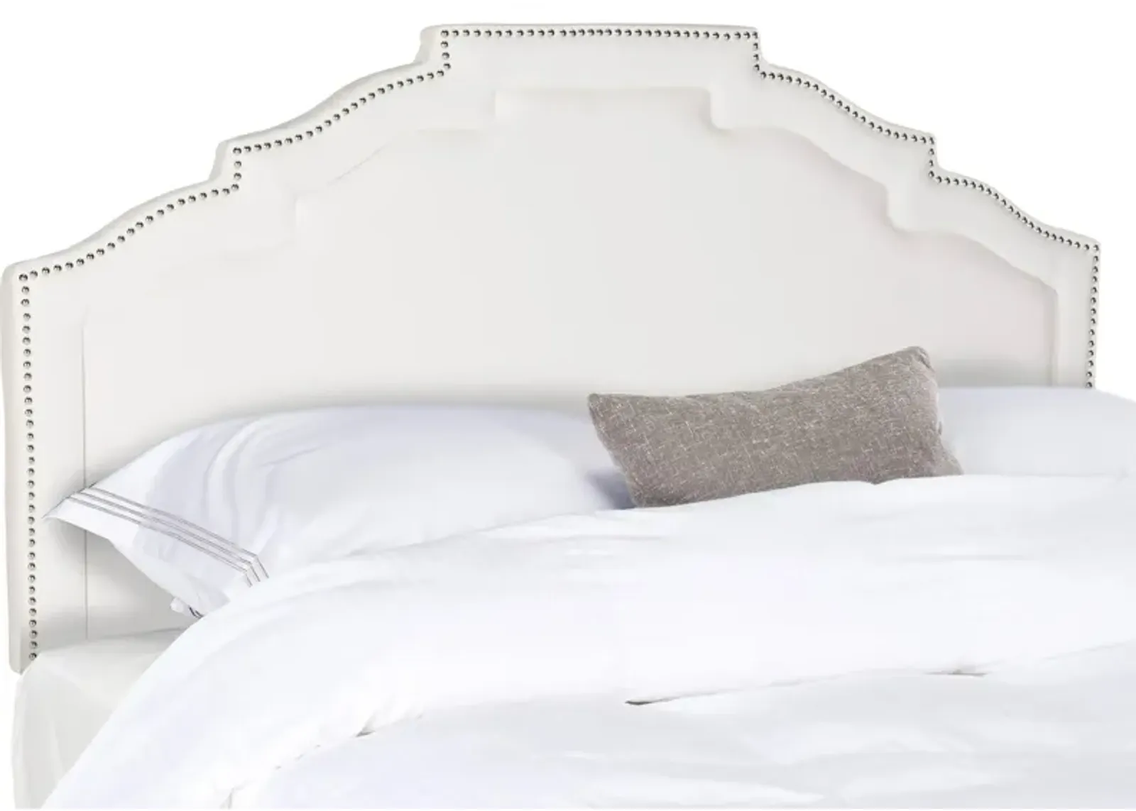 Alexia Upholstered Headboard in White by Safavieh