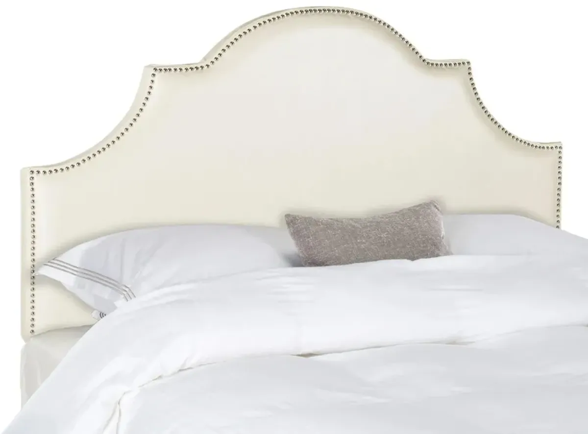 Halmar Upholstered Headboard in White Leather by Safavieh