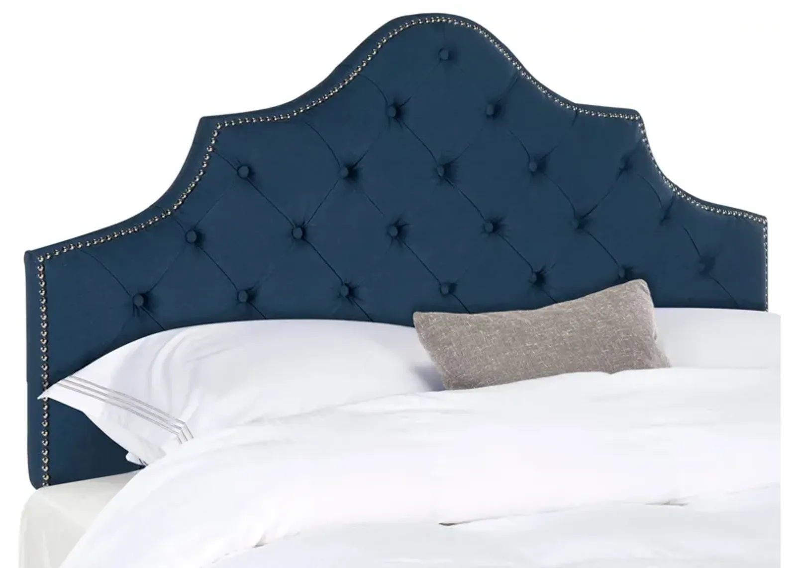 Arebelle Upholstered Headboard in Steel Blue by Safavieh