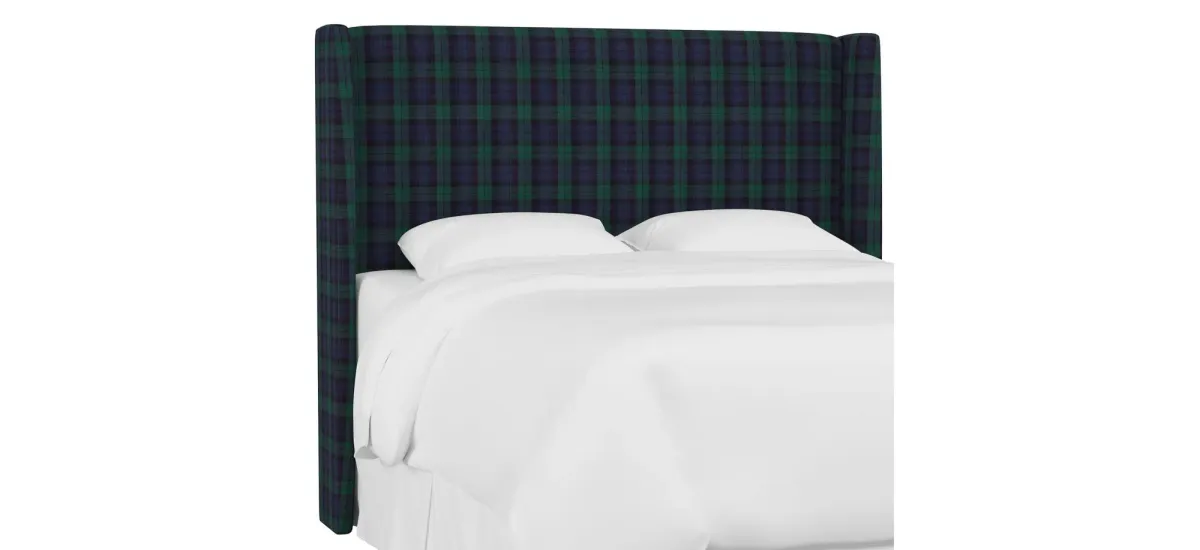 Merry Wingback Headboard in Blackwatch Blackwatch by Skyline