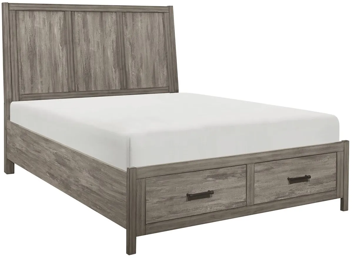 Simone Platform Storage Bed in Weathered Gray by Homelegance