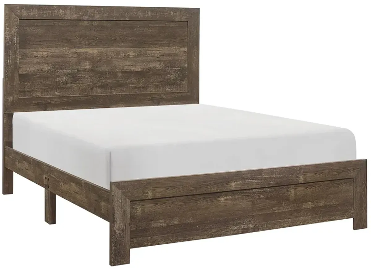 Bijou Panel Bed in Rustic Brown by Homelegance