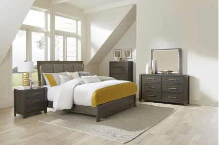 Danridge Upholstered Panel Bed in Brownish Gray by Homelegance