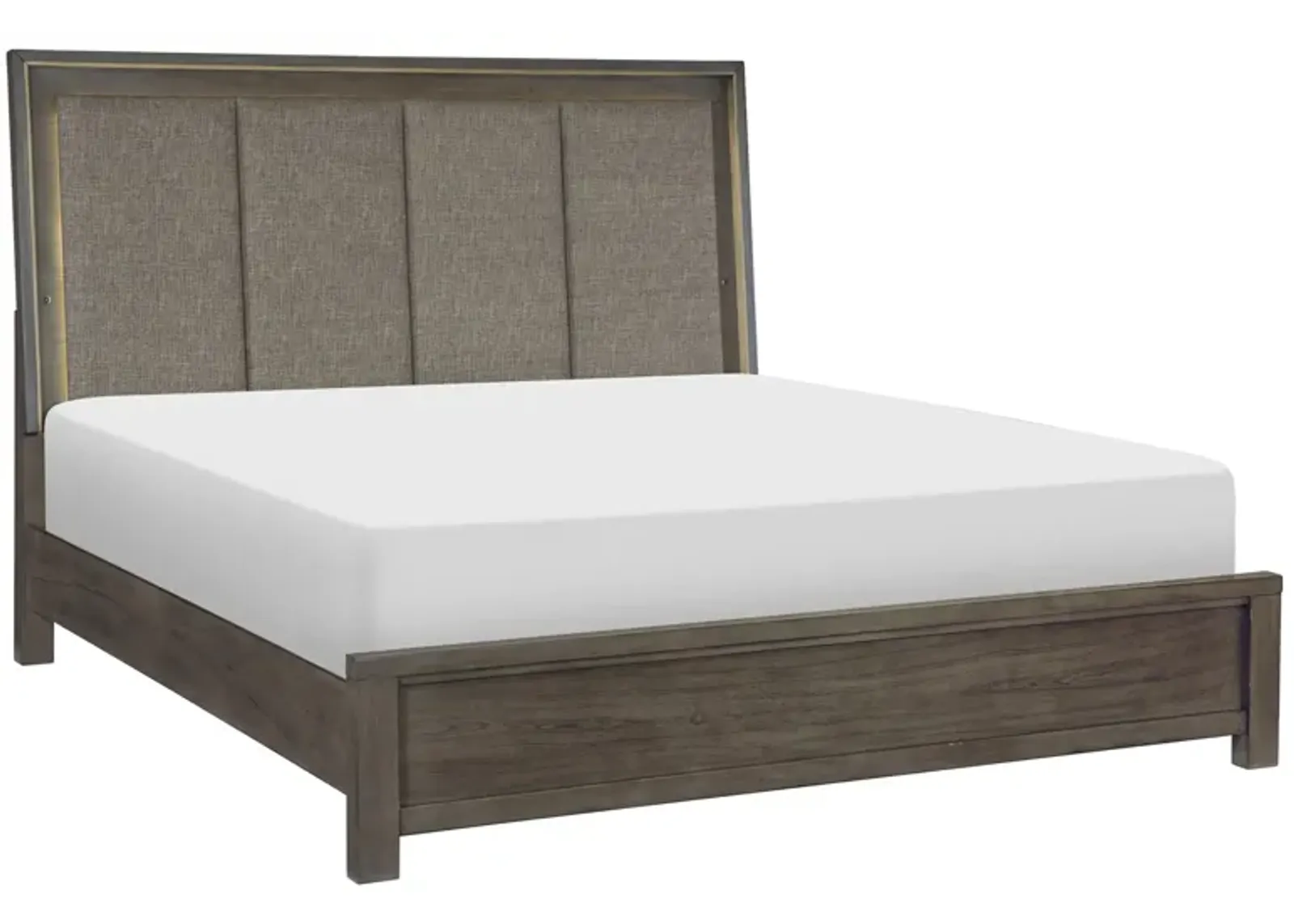 Danridge Upholstered Panel Bed in Brownish Gray by Homelegance