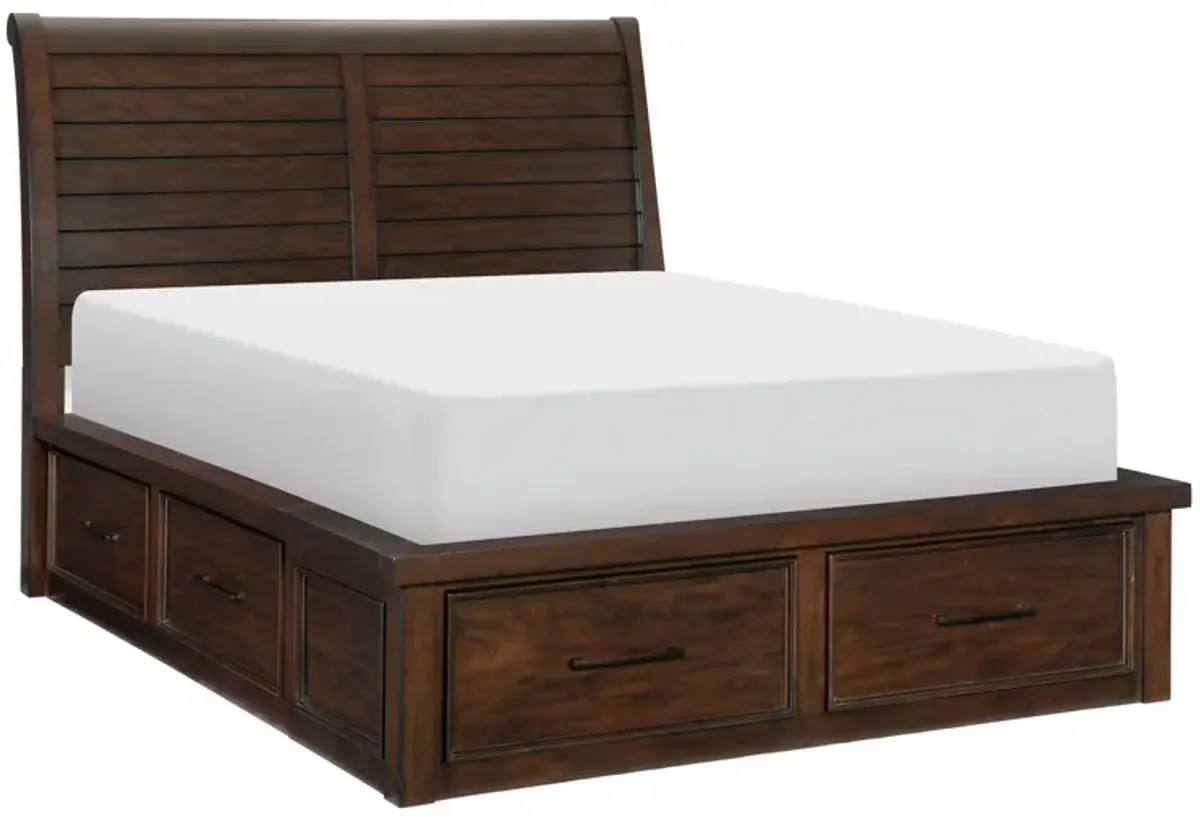 Rosemont Platform Storage Bed in Brown by Homelegance