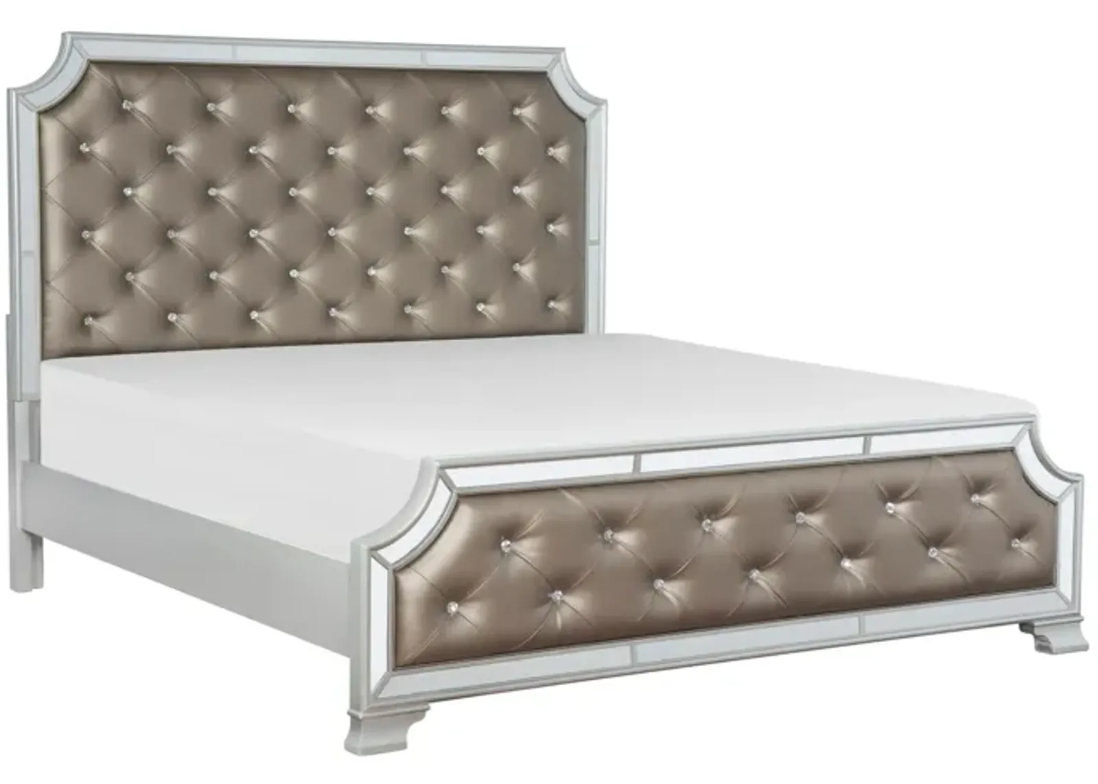 Beaver Creek Upholstered Bed in Silver by Homelegance