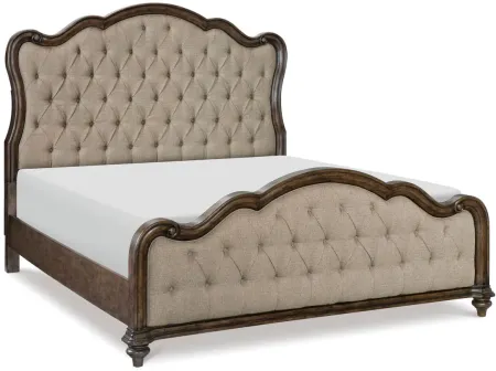 Moorewood Park Upholstered Bed in Dark Oak by Homelegance