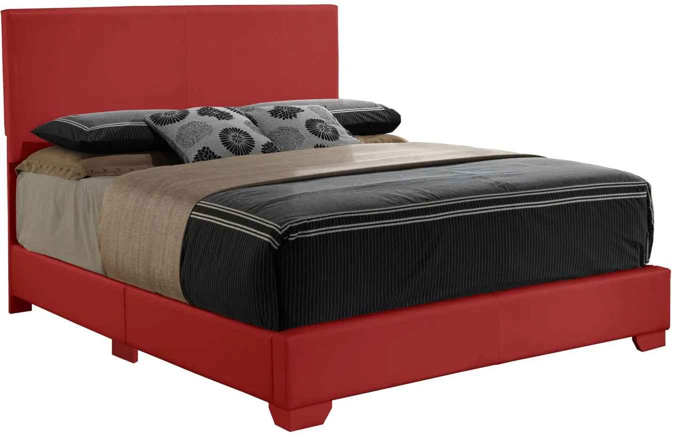 Aaron Upholstered Panel Bed in Red by Glory Furniture