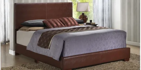 Aaron Upholstered Panel Bed in Brown by Glory Furniture