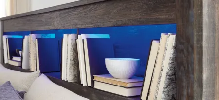 Luna Bookcase Headboard in Rustic Brown by Ashley Furniture