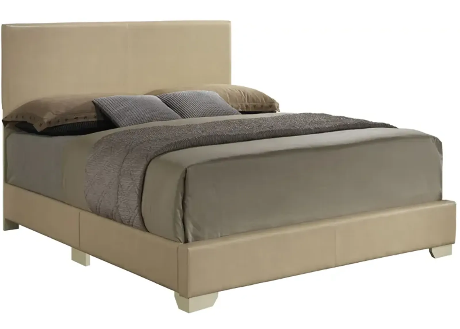 Aaron Upholstered Panel Bed in Beige by Glory Furniture