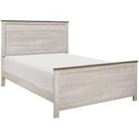 McKewen Panel Bed in 2 Tone Finish (Antique White And Brown) by Homelegance