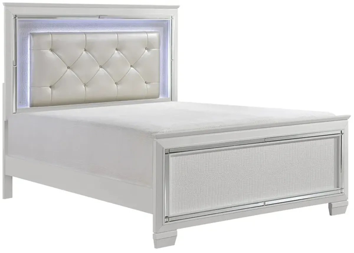 Brambley Bed W/Led Lights in White by Homelegance