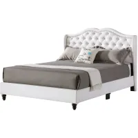 Joy Upholstered Panel Bed in White by Glory Furniture