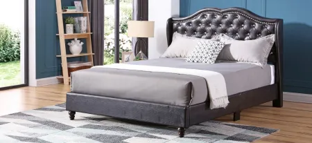 Joy Upholstered Panel Bed in Cappuccino by Glory Furniture