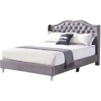 Joy Upholstered Panel Bed in Gray by Glory Furniture