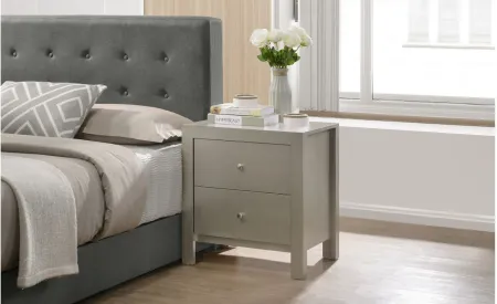 Burlington Nightstand in Silver Champagne by Glory Furniture