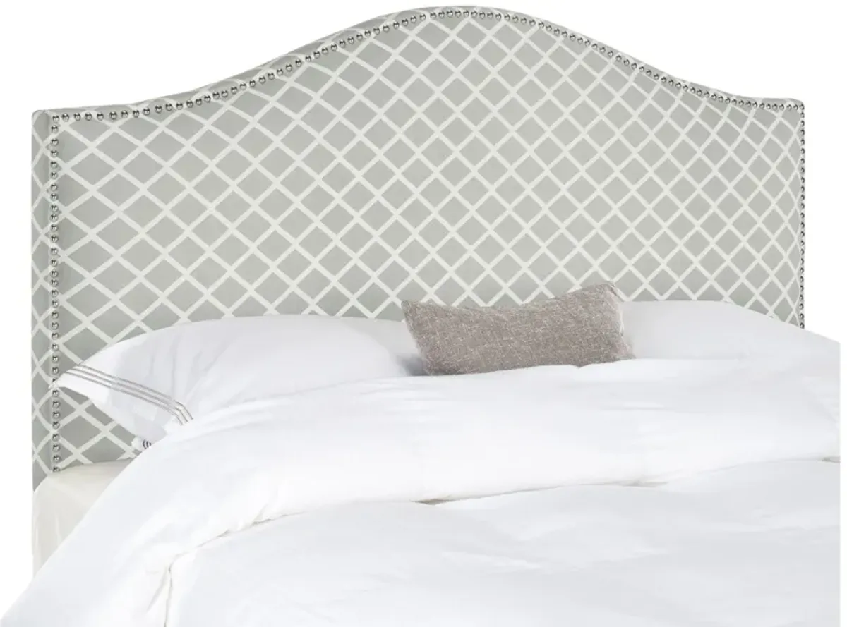 Connie Upholstered Headboard in Gray & White by Safavieh