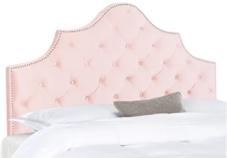 Arebelle Upholstered Headboard in Blush Pink by Safavieh