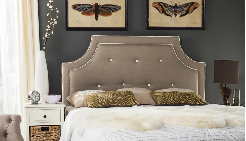 Tallulah Arch Upholstered Headboard in Oyster by Safavieh