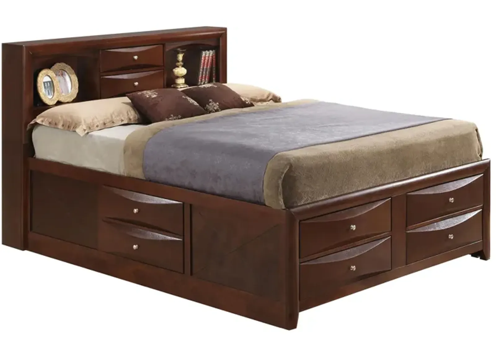 Marilla Captain's Bed in Cherry by Glory Furniture