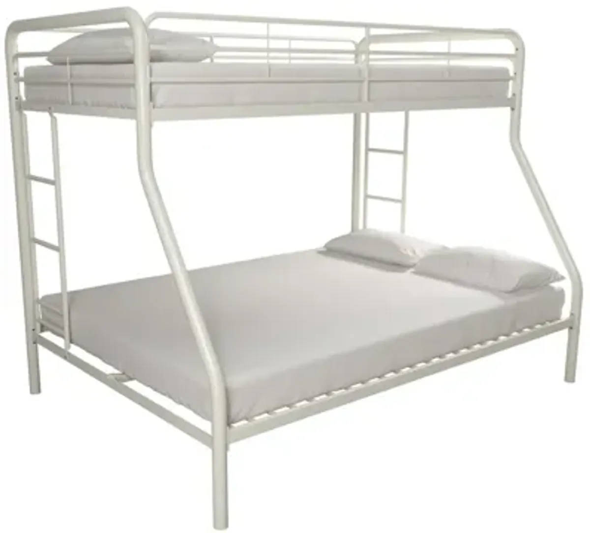 Dusty Twin over Full Metal Bed with Ladders in White by DOREL HOME FURNISHINGS