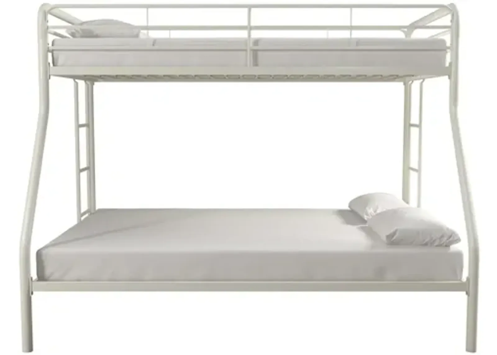 Dusty Twin over Full Metal Bed with Ladders in White by DOREL HOME FURNISHINGS