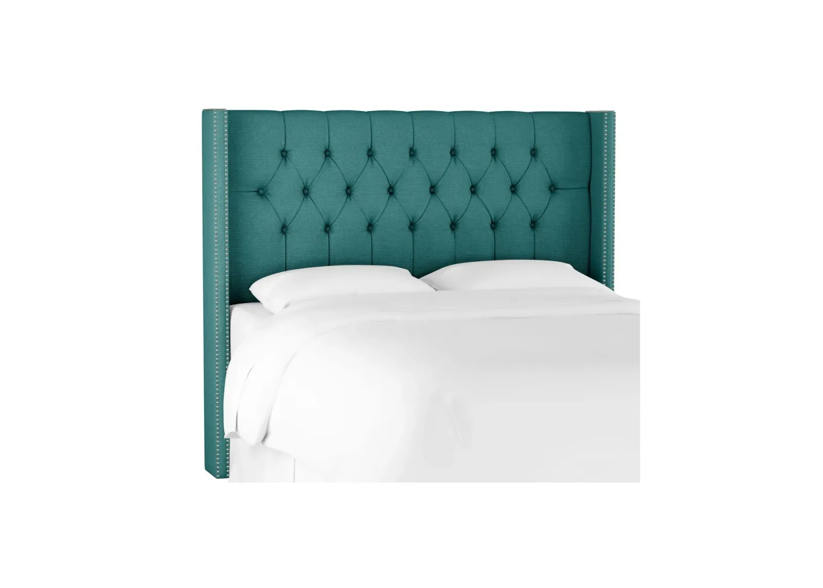 Cornelius Wingback Headboard in Linen Laguna by Skyline