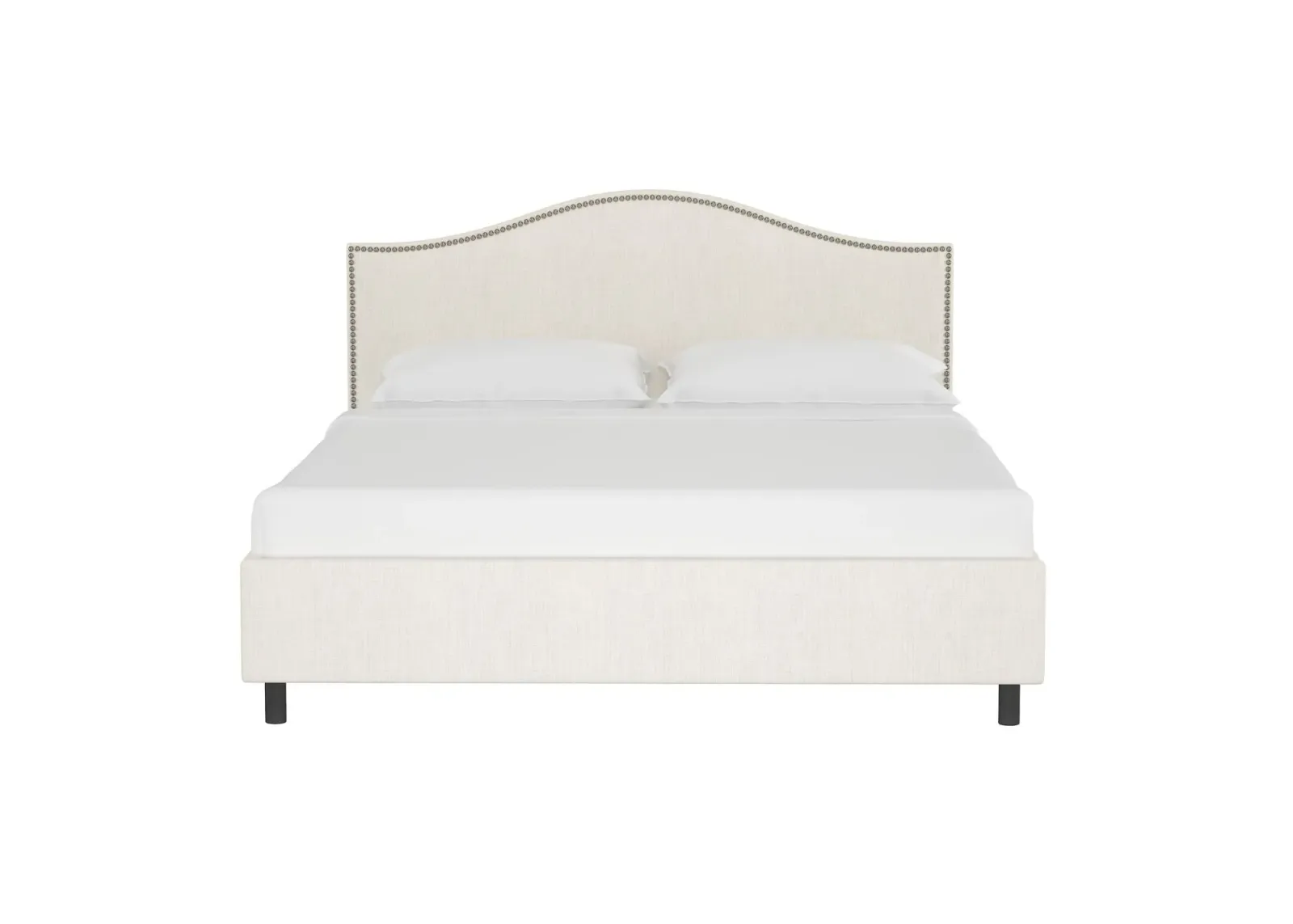 Alexander Platform Bed in Linen Talc by Skyline