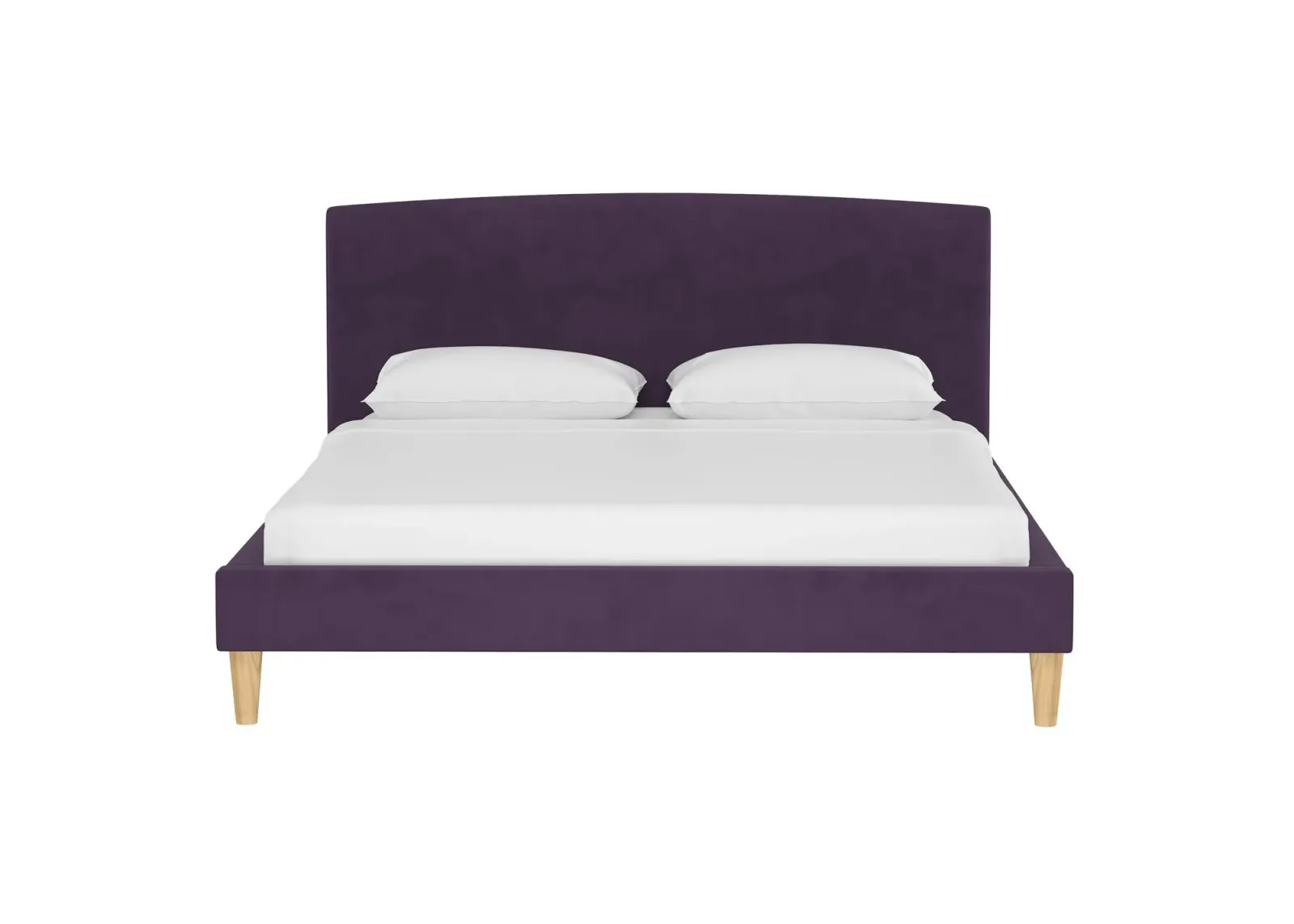 Drita Platform Bed in Velvet Aubergine by Skyline