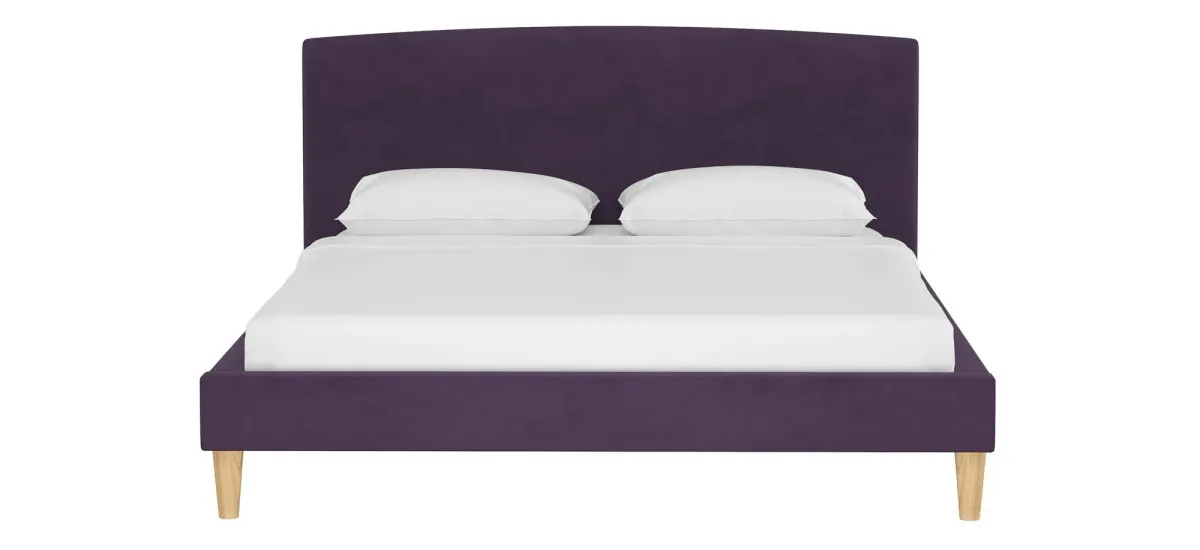 Drita Platform Bed in Velvet Aubergine by Skyline