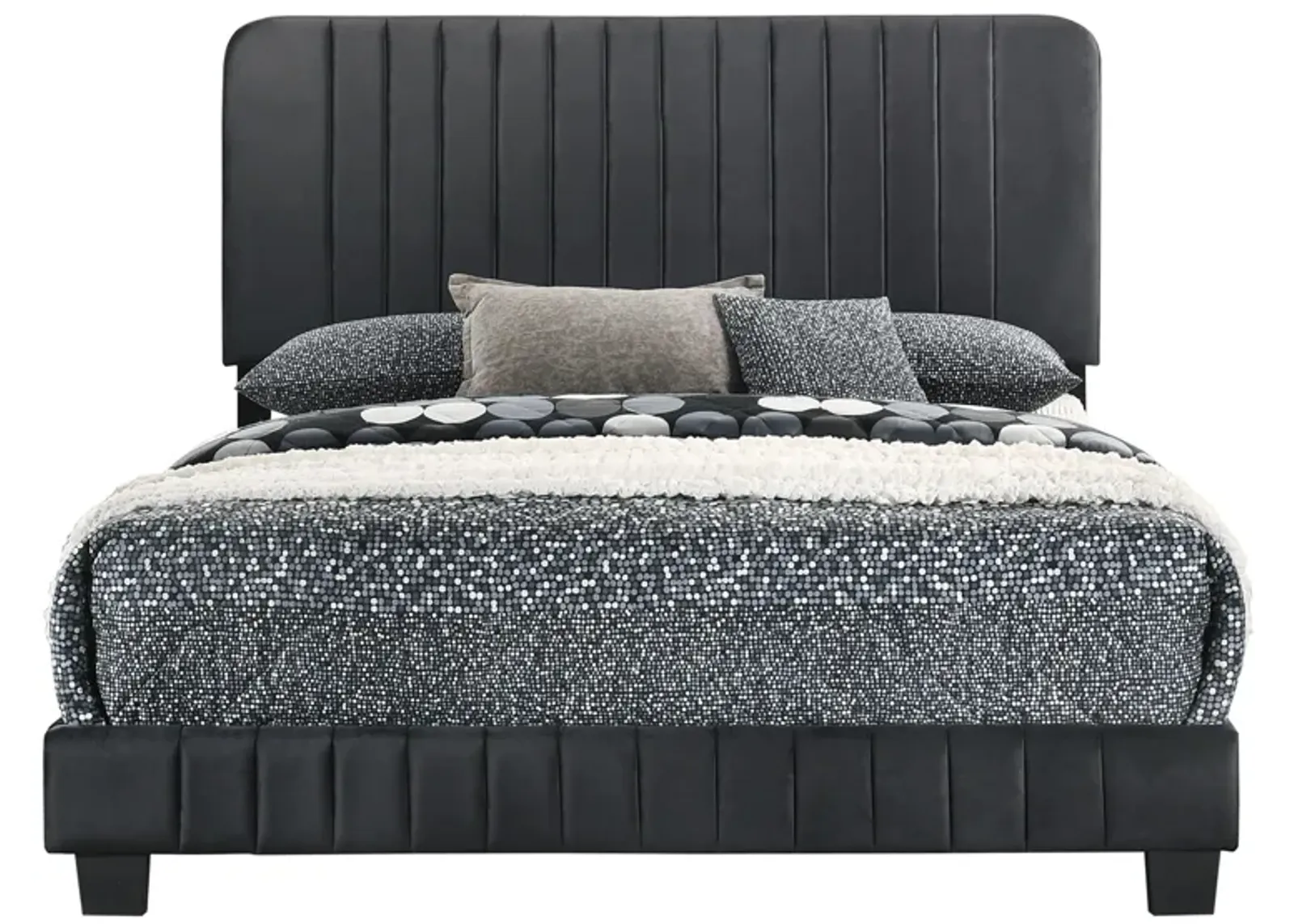 Lodi Upholstered Panel Bed in Black by Glory Furniture