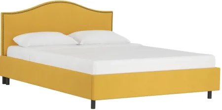 Alexander Platform Bed in Linen French Yellow by Skyline