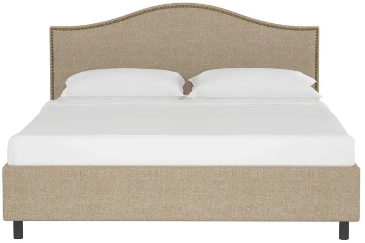 Alexander Platform Bed in Linen Sandstone by Skyline