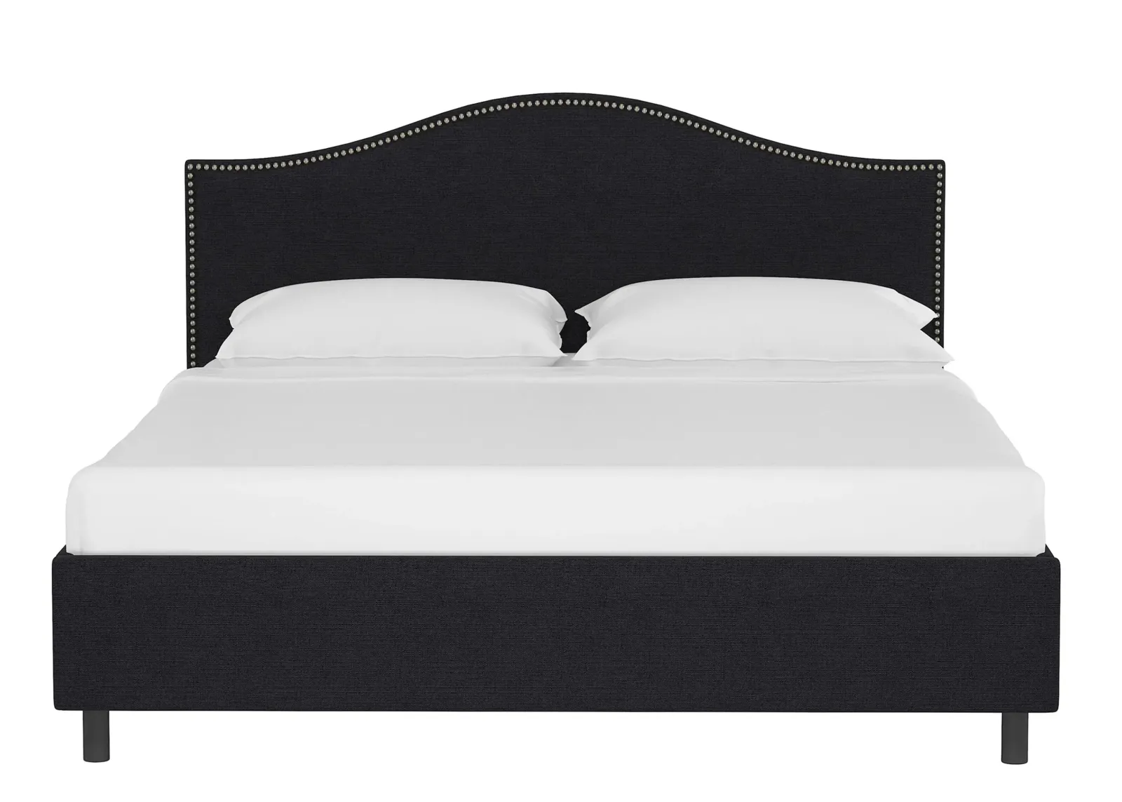 Alexander Platform Bed in Linen Black by Skyline