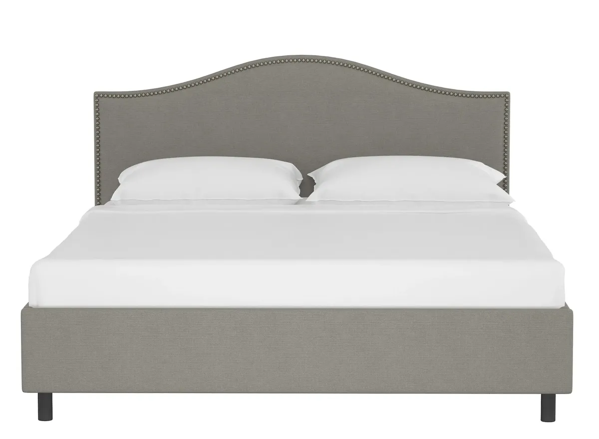 Alexander Platform Bed in Linen Gray by Skyline