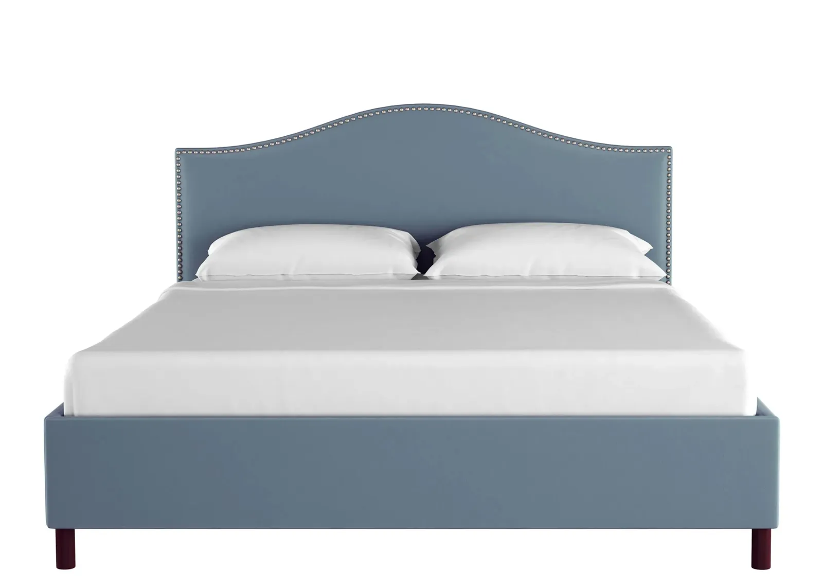 Alexander Platform Bed in Velvet Ocean by Skyline