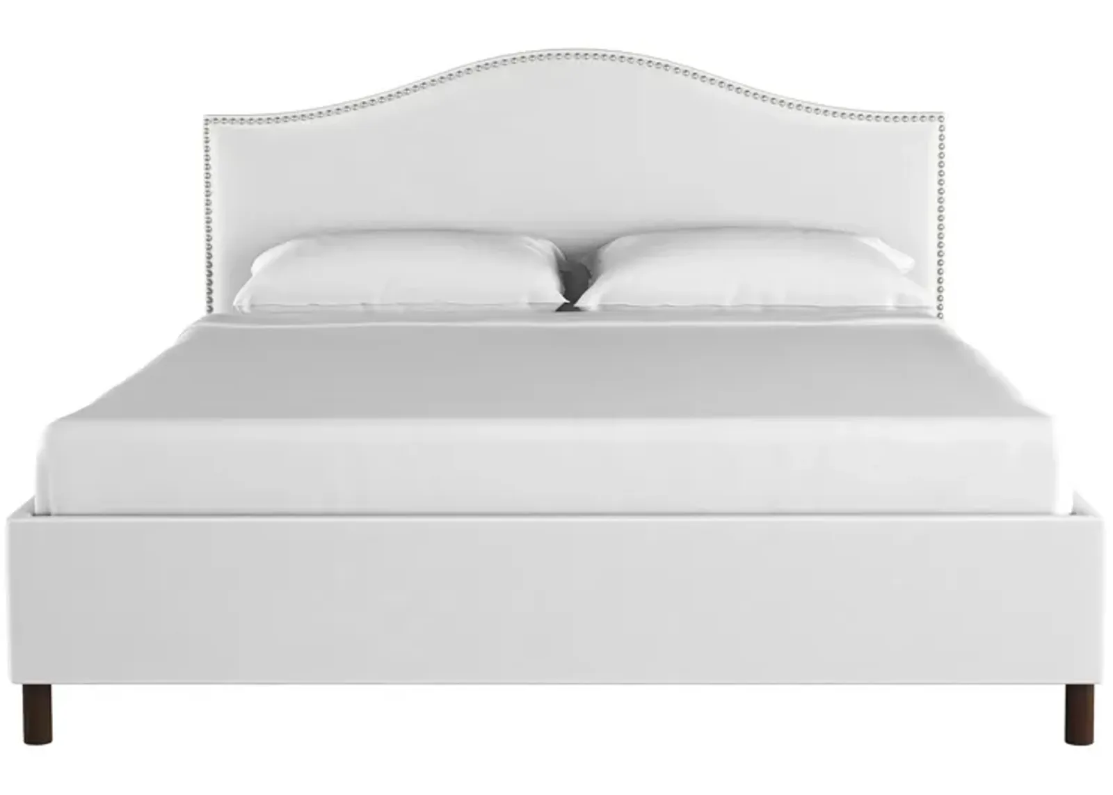 Alexander Platform Bed in Velvet White by Skyline