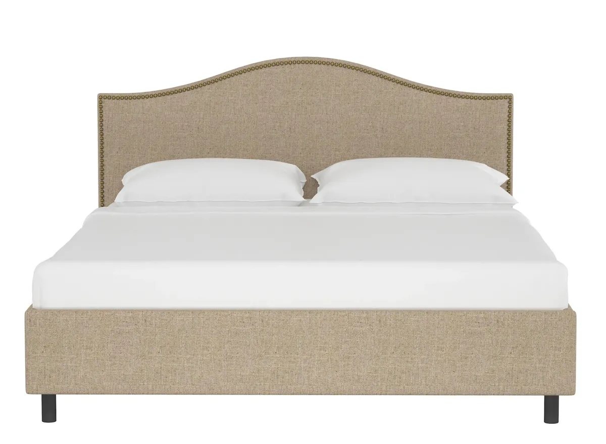 Alexander Platform Bed in Linen Sandstone by Skyline