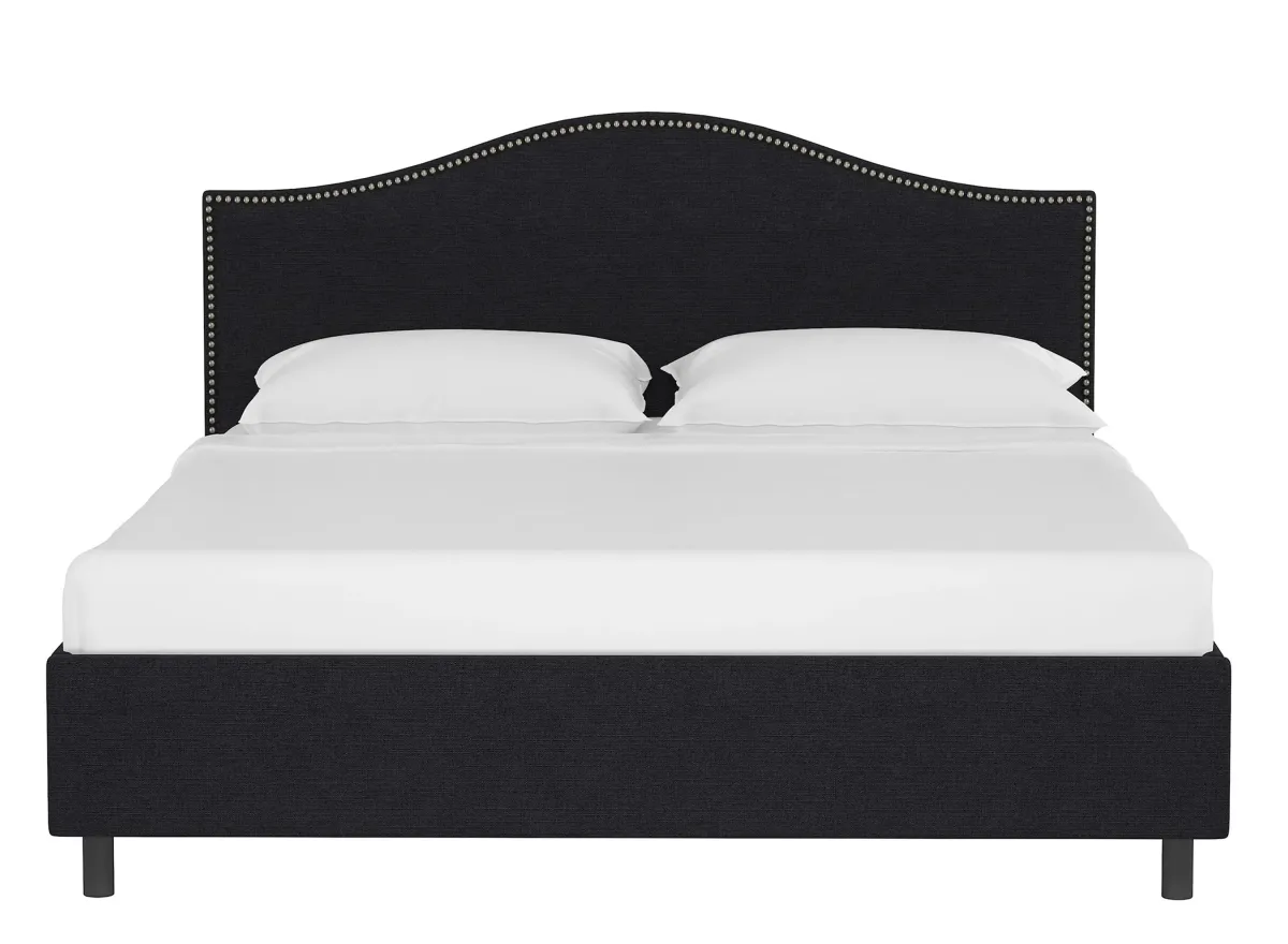 Alexander Platform Bed in Linen Black by Skyline