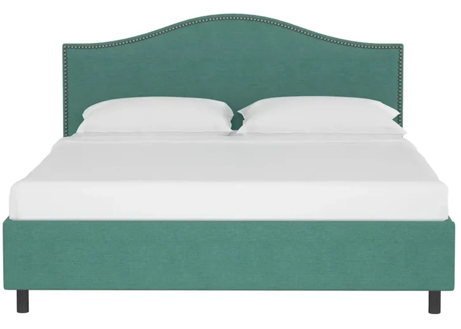 Alexander Platform Bed in Linen Laguna by Skyline