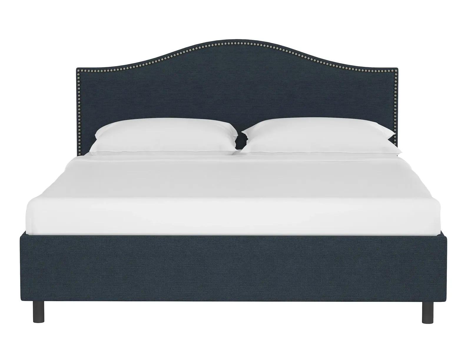 Alexander Platform Bed in Linen Navy by Skyline