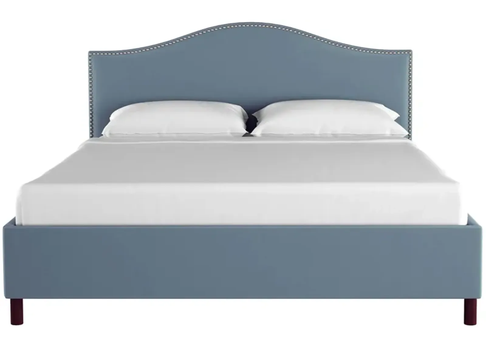 Alexander Platform Bed in Velvet Ocean by Skyline