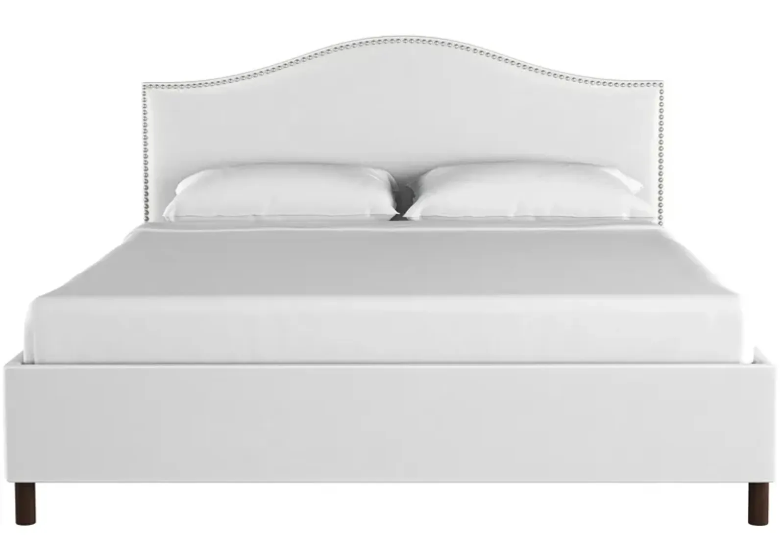 Alexander Platform Bed in Velvet White by Skyline