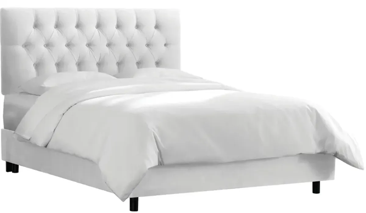 Blanchard Bed in Velvet White by Skyline