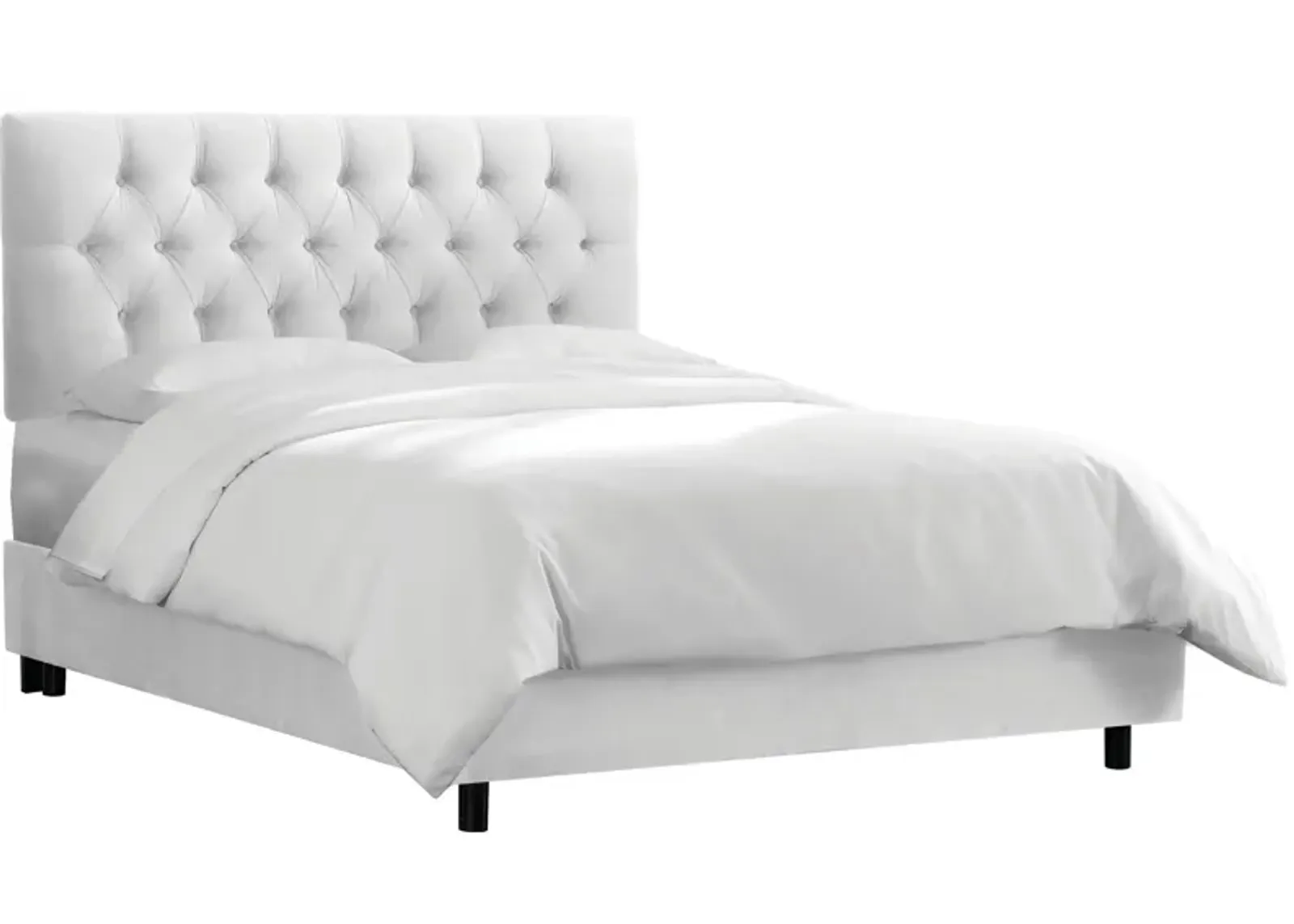 Blanchard Bed in Velvet White by Skyline