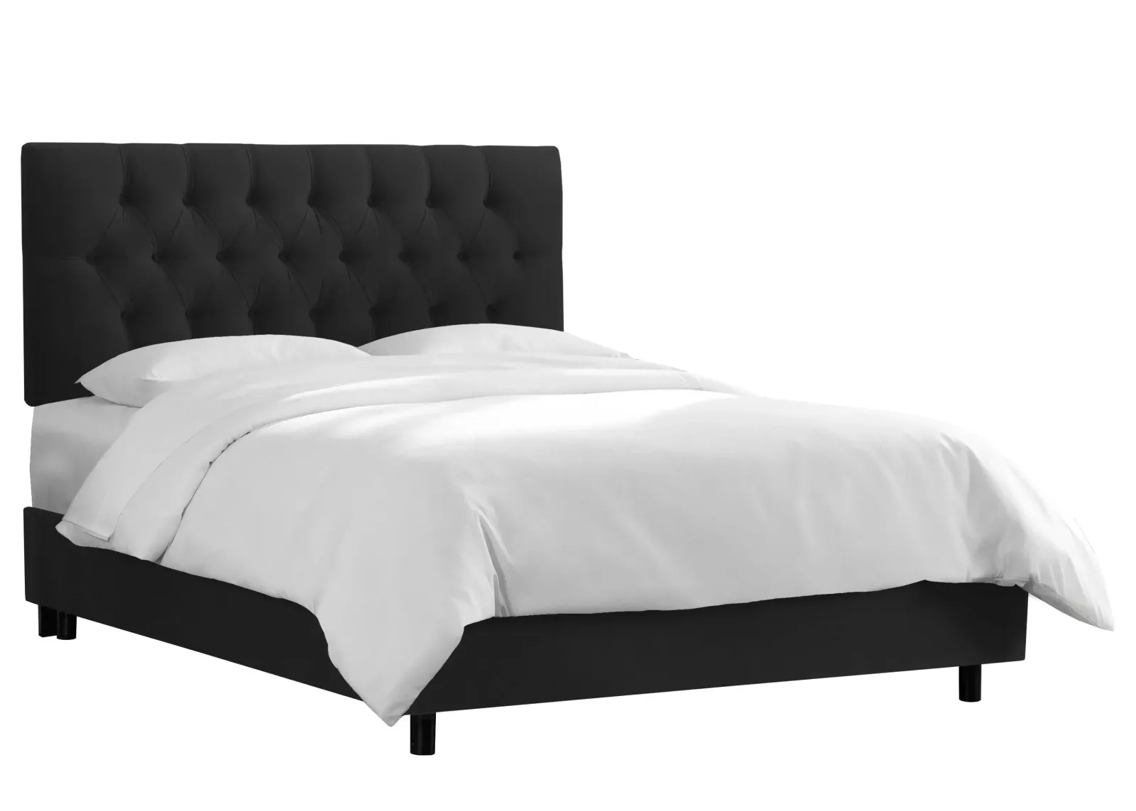 Blanchard Bed in Velvet Black by Skyline