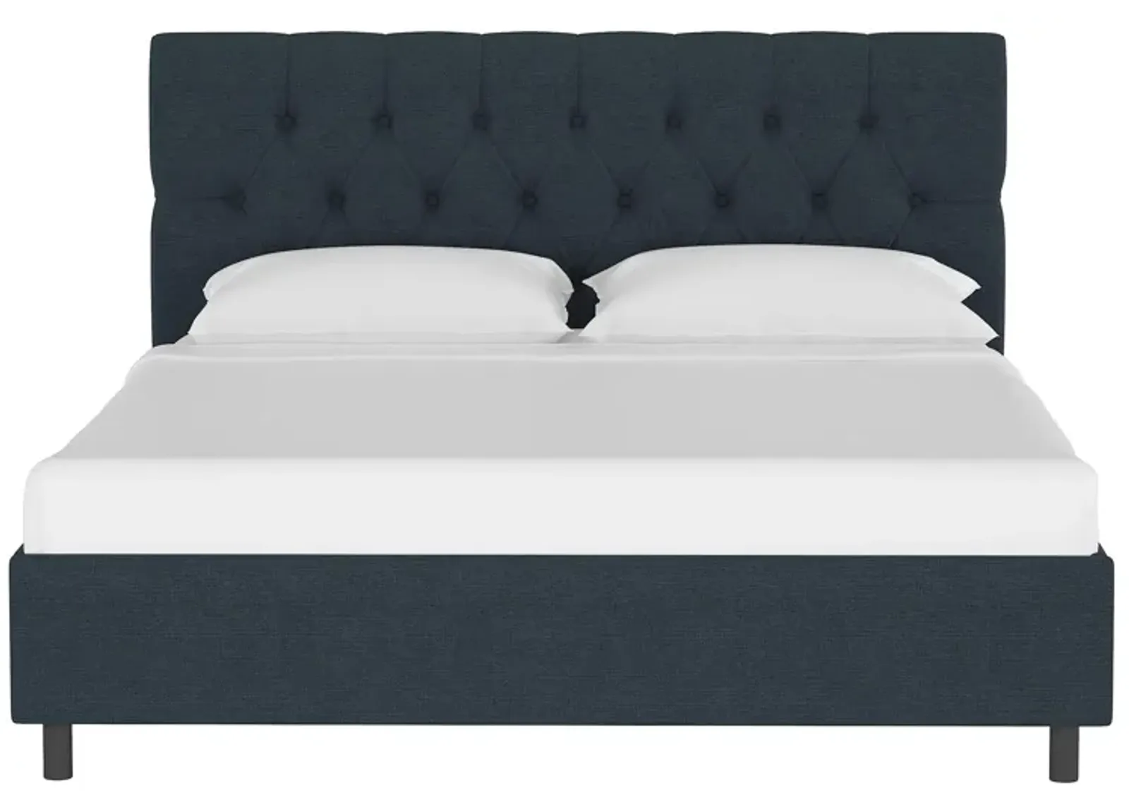 Blanchard Platform Bed in Linen Navy by Skyline