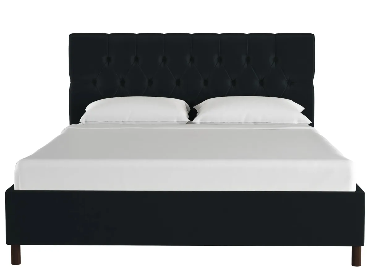 Blanchard Platform Bed in Velvet Black by Skyline